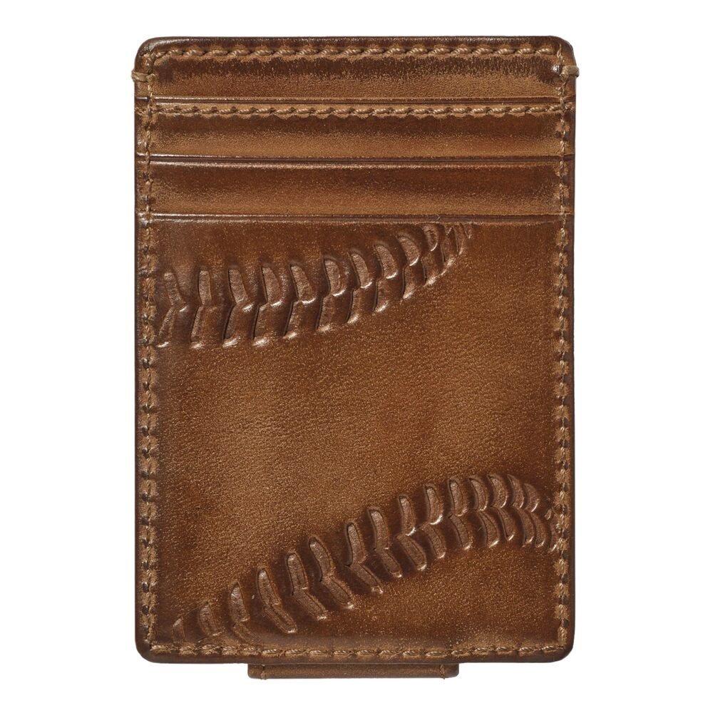 6481 Baseball Slim Money Clip Wallet , Strong Magnetic Front Pocket Card